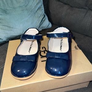 Navy Blue Patent Leather Shoes